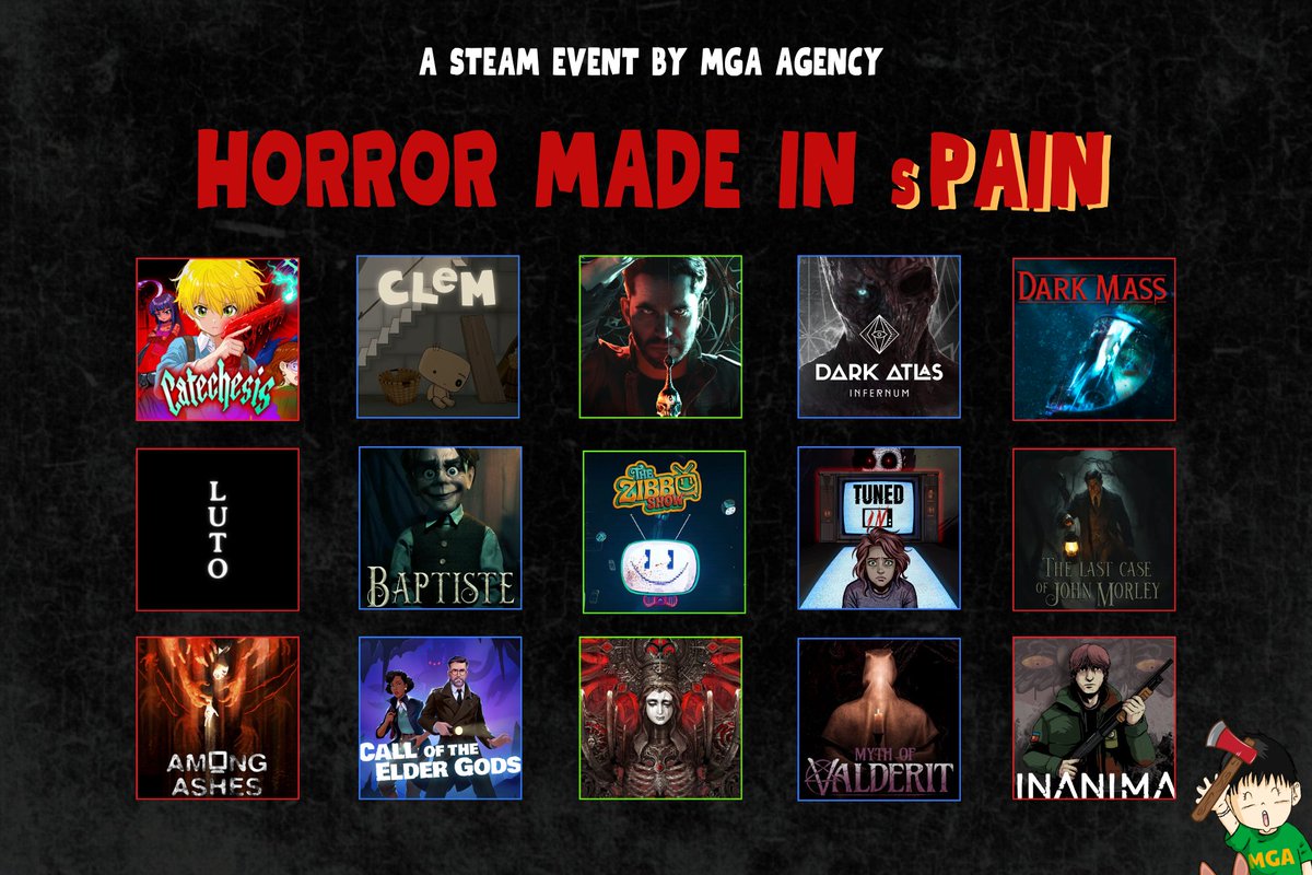 MakeGoodArtAg's tweet photo. @vercorsgames @daloarstudios @NightCouncilDev @LoomStudiosBcn @StudiosIndigo @ObscureTales @BrokenBirdGames @OutBlueGames @SelectaPlay @kwalee @JanduSoft Y con estos tenemos los 15 estudios participantes en nuestra primera edición de HORROR MADE IN sPAIN.

¡El lunes 12 a las 7PM CEST arrancará el evento en #Steam!

@RatCliffGames | @FirenutGames | @MangoProtocol | @VermilaStudios | @Path_Games | @baroquedecay | @tesserastudios https://t.co/qDcwXsaeTg