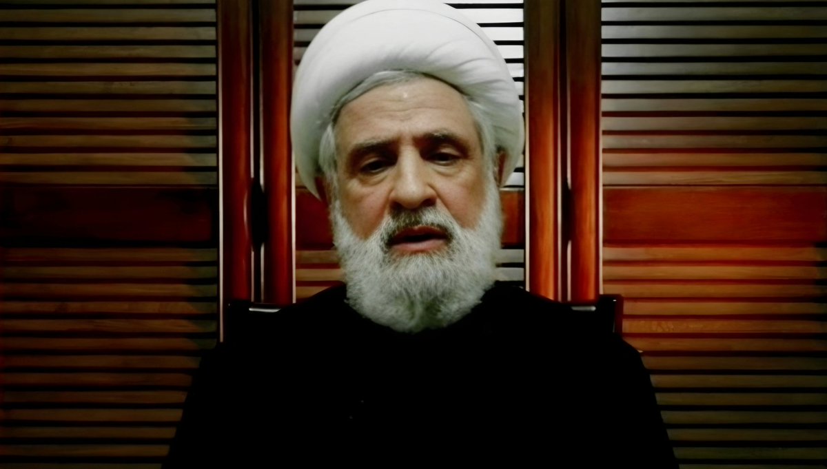 politicalpen_'s tweet photo. Hezbollah Secretary-General Naim Qassem: 

“We see the liberation of southern Lebanon before our eyes.” https://t.co/fgwDQXTyvA