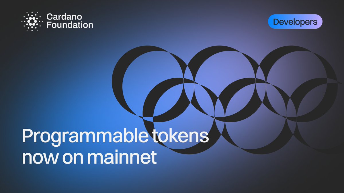 Cardano_CF's tweet photo. Cardano’s programmable token standard, CIP-0113, is live on mainnet.

Issuers of stablecoins and other regulated assets can now build compliance rules directly into native Cardano tokens.

Enforced by the network itself. No hard fork required. https://t.co/J6WKo1G6bI