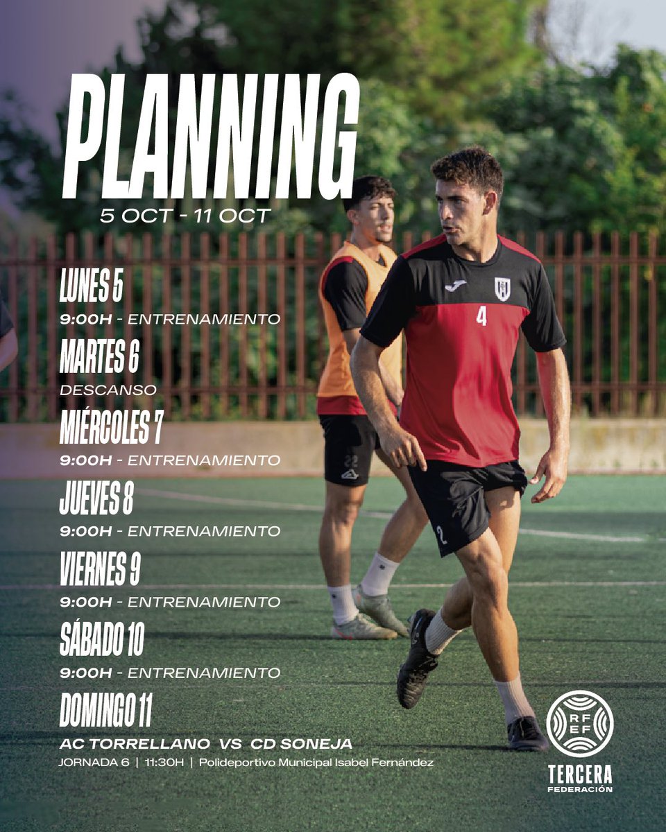 actorrellano's tweet photo. 🗓️ PLANNING SEMANAL

#ACTorrellano | #TerceraRFEF https://t.co/YJrjBthoRl