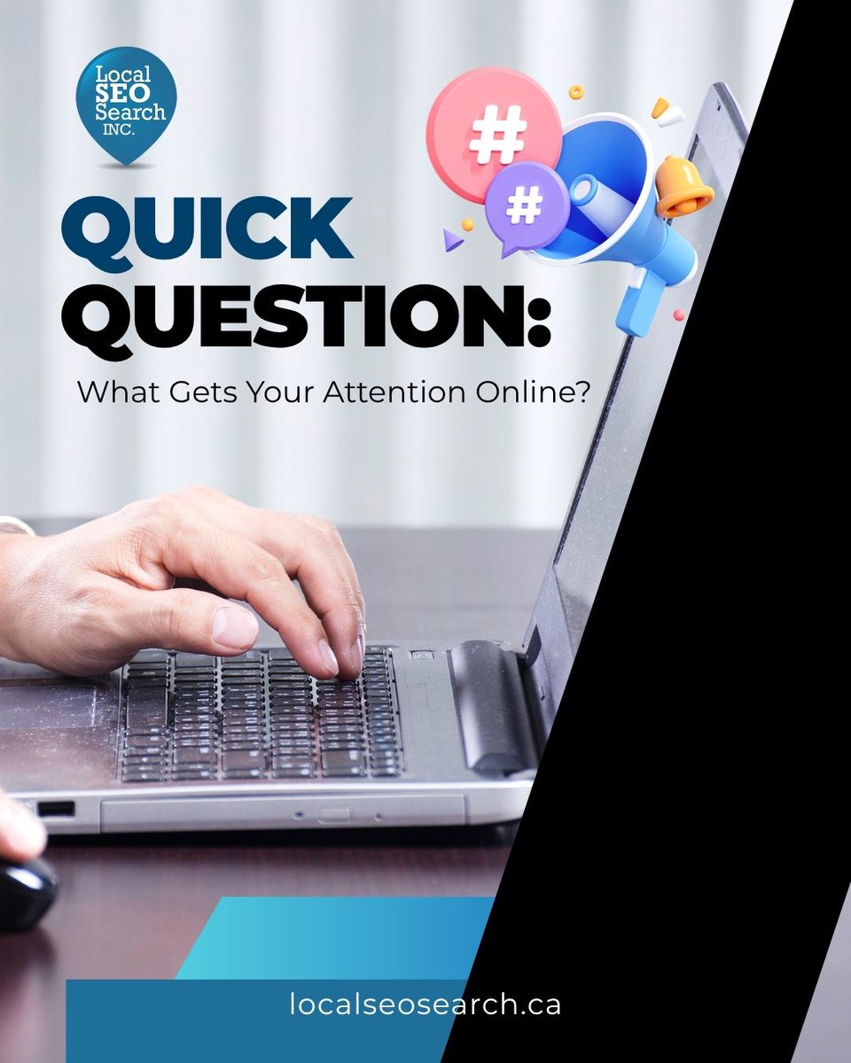 LocalSEO_Search's tweet photo. A great headline? An interesting image? A useful tip? A strong opinion? Tell us what usually makes you stop scrolling. #MarketingQuestion #SocialMedia https://t.co/V7a8N7CUun