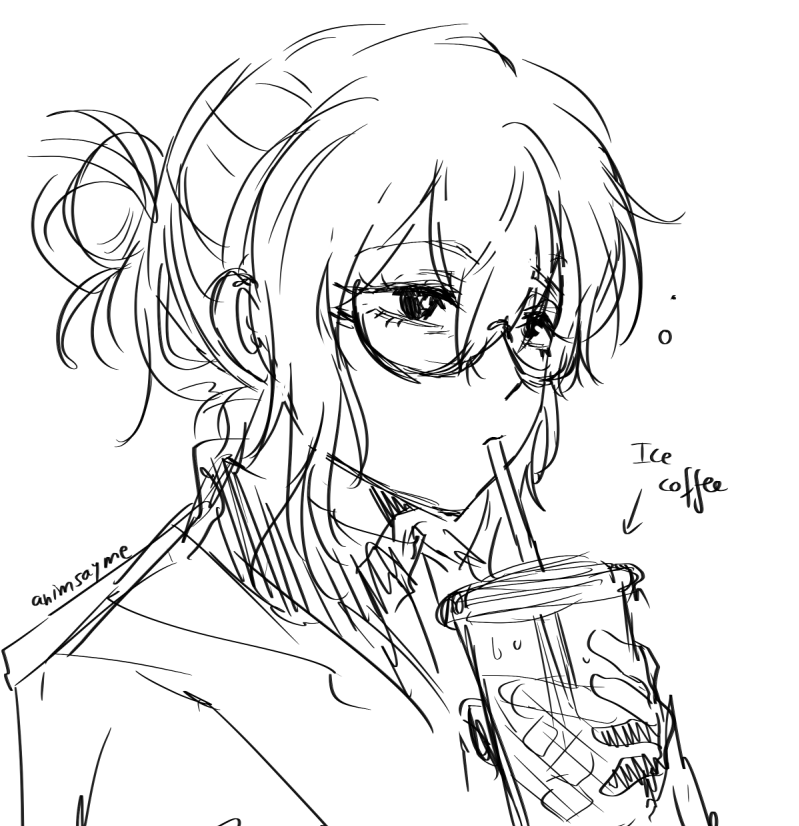 animsayme_'s tweet photo. i think it's cute that she only drinks ice coffee/tea https://t.co/MdNOr8YJCp