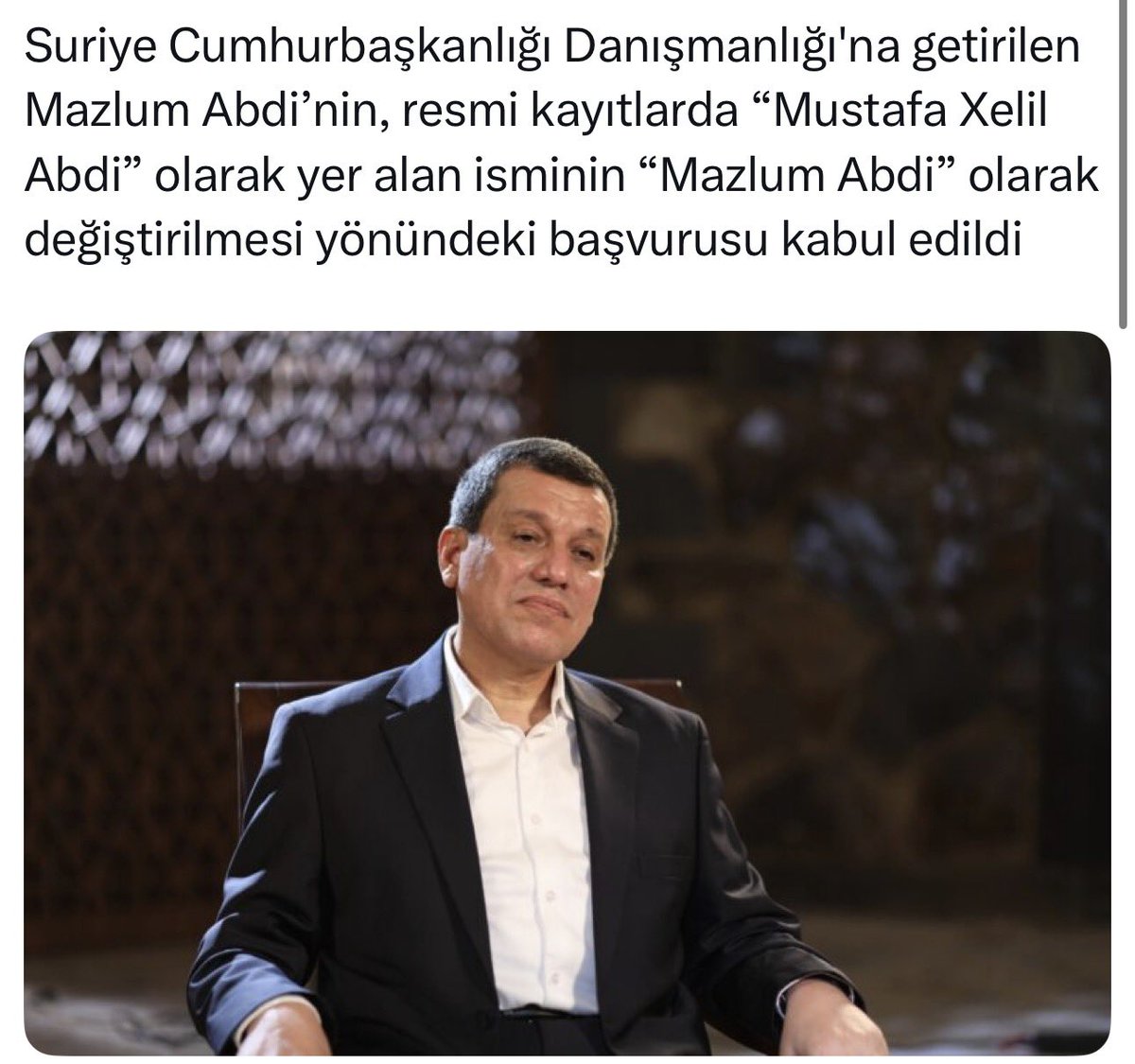 xirtikk's tweet photo. Suriye Arap cumhuriyeti vatandaşı olarak Mazlum Abdi👇🇸🇾 https://t.co/d9nbWTRolU