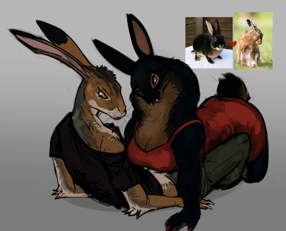 Ellizary1's tweet photo. Werewolf hare X Vampire Rabbit🐇 https://t.co/xjj4av77iJ