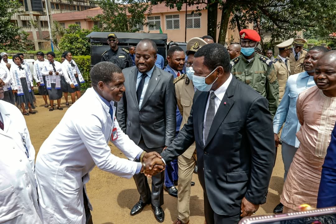 MinatDivcom's tweet photo. MINAT,Paul Atanga Nji, today, 6 October 2026, visited the Bamenda Regional Hospital as part of his working visit to the North-West Region. Received by the Governor of the North-West Region, the Hospital Director, Dr Sama Julius Nkam, the City Mayor, administrative authorities . https://t.co/UGuN4xYONJ