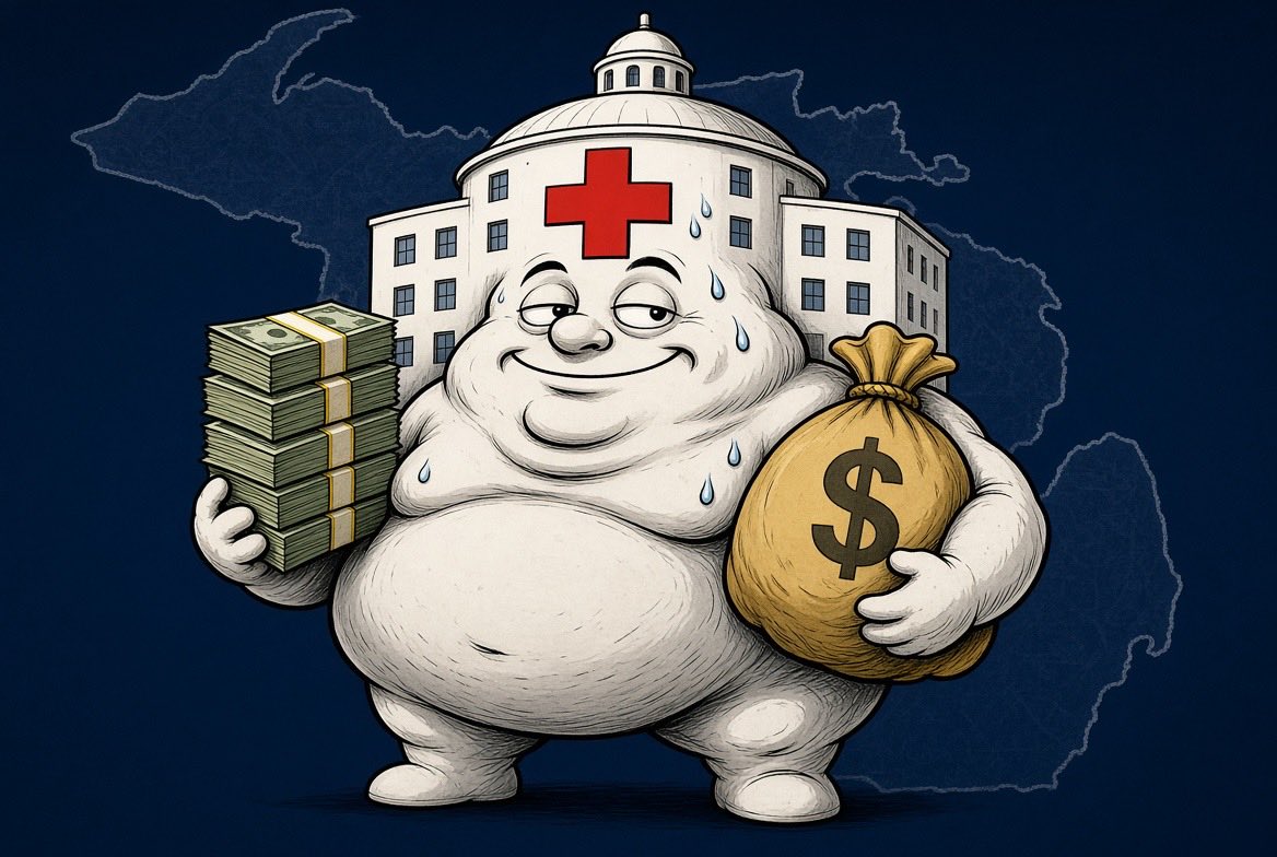 matthewmaddock's tweet photo. Big Michigan Hospitals are spending 4 million against Republican House members to lose the majority because we have bills to lower healthcare costs. The House is the only firewall we have to keep them from gouging us even more. Keep the House! https://t.co/gDkOpytobI