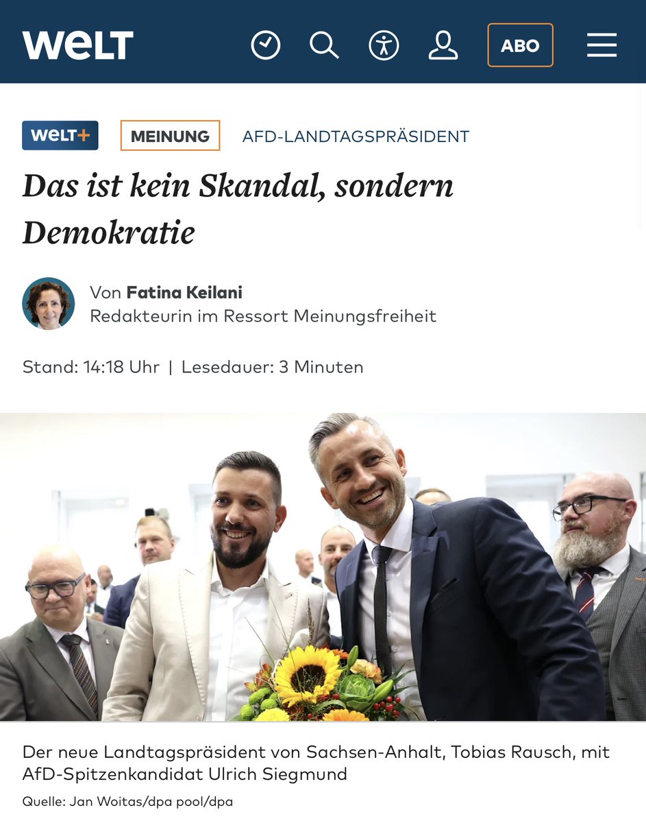 stephanpalagan's tweet photo. An dieser Stelle herzliche Glückwünsche an das publizistische Vorfeld der AfD. Allen voran natürlich den Kollegen von der "Welt". Das ist ein beeindruckender Team-Erfolg. https://t.co/804HzmeTh8
