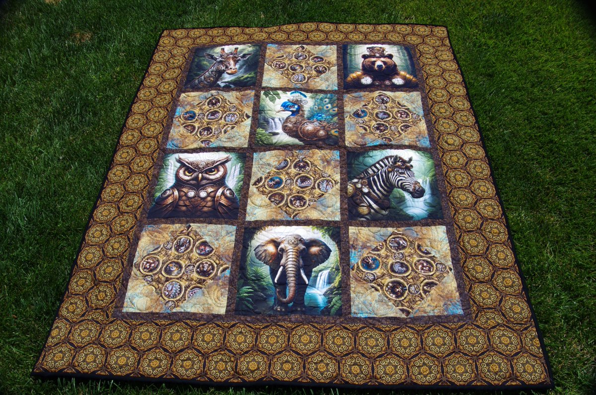 howarths63's tweet photo. Steampunk Quilt ~52.5'x 65". With its #vivid colors and #extraordinary #design, this quilt makes a fantastic gift for dads, grads, teens, or any #Steampunk #enthusiast, offering a unique eye-catching addition to any home. It is truly one of a kind. https://t.co/tpuZiVa4hs https://t.co/v2nnZe7Gm6