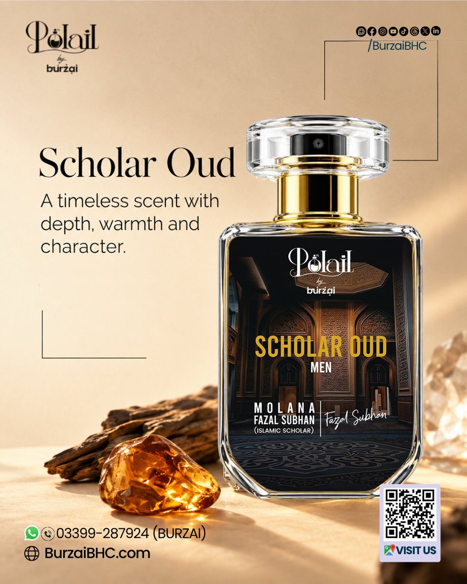 BurzaiBHC's tweet photo. Scholar Oud warm saffron, refined Turkish rose, and deep oud for a confident, timeless, and distinctive fragrance.

📞 03399-287924 (BURZAI)
🌍 https://t.co/7EN1FIZ3P6

#BURZAI #ScholarOud #OudPerfume https://t.co/KhIroIaCP5
