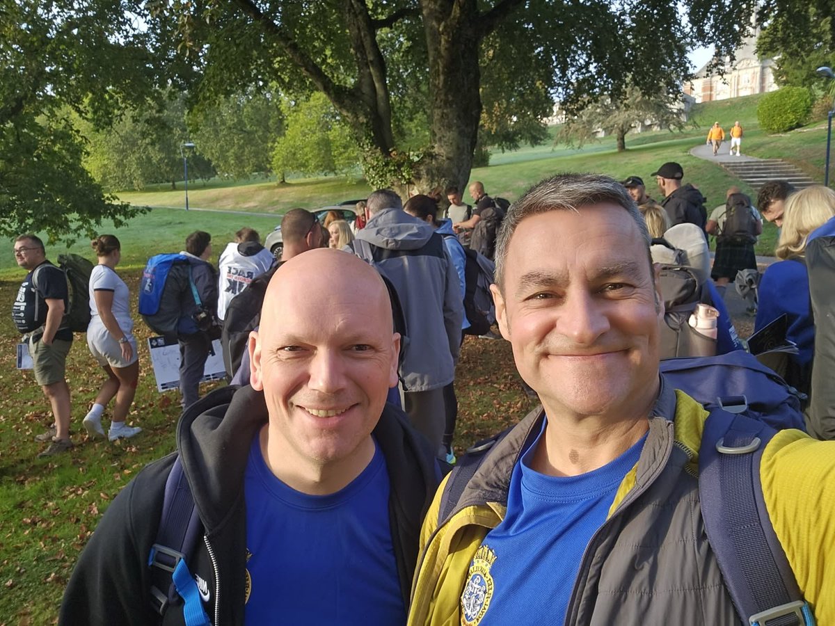 RFAHeadquarters's tweet photo. Our very own Cdre Sam Shattock &amp; C/O(LS) Tim Hill #teamrfa have commenced the @RNRMC Race Across the UK.🥇Wishing them both the very best of luck. You can track them here 👇 https://t.co/kVnIKPfoKt or donate 👇 https://t.co/7TLCuU6xAH https://t.co/k9yoJQizm0