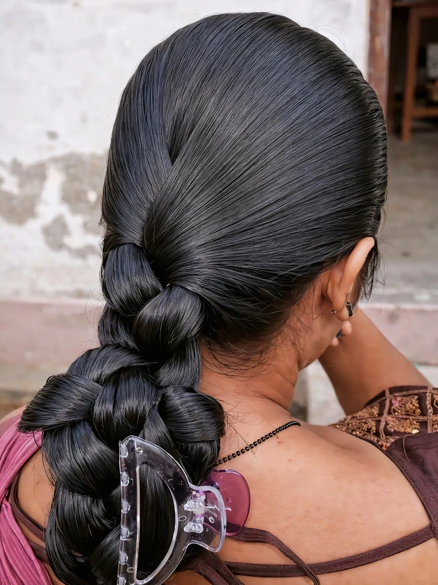 DeemedEditor017's tweet photo. Abbbbaaa aa jada starting point lo modda drill chestu unnappudu aa softness ki naa modda thattukoleka cum kakkuthu unteee, cum motham jadaloki poyi diniki conditioner raasi motham moham mida pusukunte untundiiiii

#hairfetish #longhair #oiledhair #oiledbraid #longbraid https://t.co/krVVgugt6b