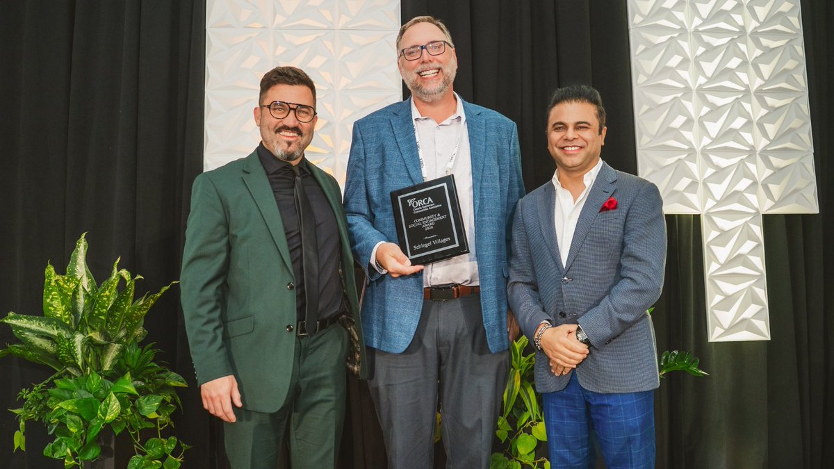 ORCAretirement's tweet photo. 🎉 Congratulations to @SchlegelVillage, recipient of the 2026 ORCA Community & Social Engagement Award! 🏆
Their #ElderWisdom Green Bench initiative has spent a decade combating ageism by connecting generations & celebrating the wisdom of older adults.
#ORCAmember https://t.co/i0wysIYyEV