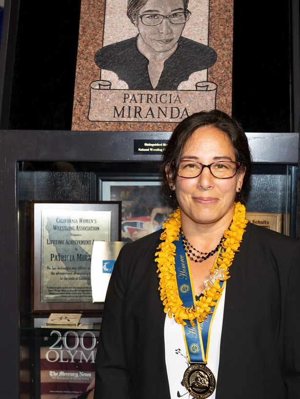 NWHOF's tweet photo. Patricia Miranda was the first American woman to win an Olympic medal in wrestling, capturing bronze at the 2004 Olympic Games in Athens, Greece, the first Games to include womenโs wrestling. #HispanicHeritageMonth
#NWHOF50 #GirlsWrestle #SportForAll #AnyBODYCanWrestle https://t.co/P1hb4Xgtbw