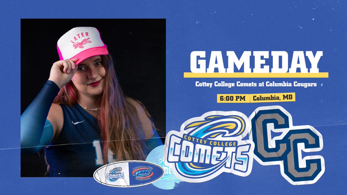 CotteyCollegeVB's tweet photo. 🎉 It’s time for action! The Cottey Comets are hitting the court against the Columbia Cougars today at 6:00 PM! 🏐 #HailCotteyC

Watch Live: https://t.co/7ihdtCYpCq https://t.co/GLU00R7kEw