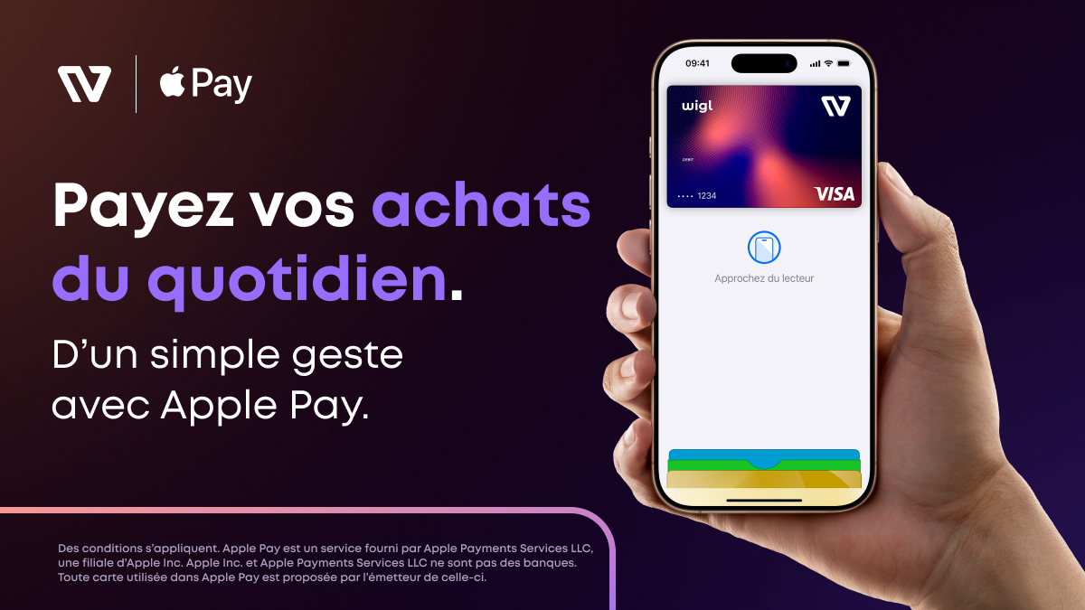WiglApp's tweet photo. Apple Pay rend vos achats du quotidien avec votre carte Wigl plus fluides, que vous preniez votre café du matin ou une nouvelle paire de baskets.

Repérez simplement le logo Apple Pay ou le symbole sans contact au moment de payer.

Des conditions s'appliquent. https://t.co/44HS0oiAs3