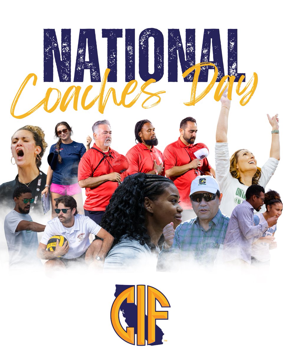 CIFState's tweet photo. They draw up the plays, build confidence and shape leaders. Thank you, coaches, for all you do for education-based athletics! 🏆👏

#NationalCoachesDay #ThankYouCoaches #EducationBasedAthletics #CIFState https://t.co/pA5vzP0K5j