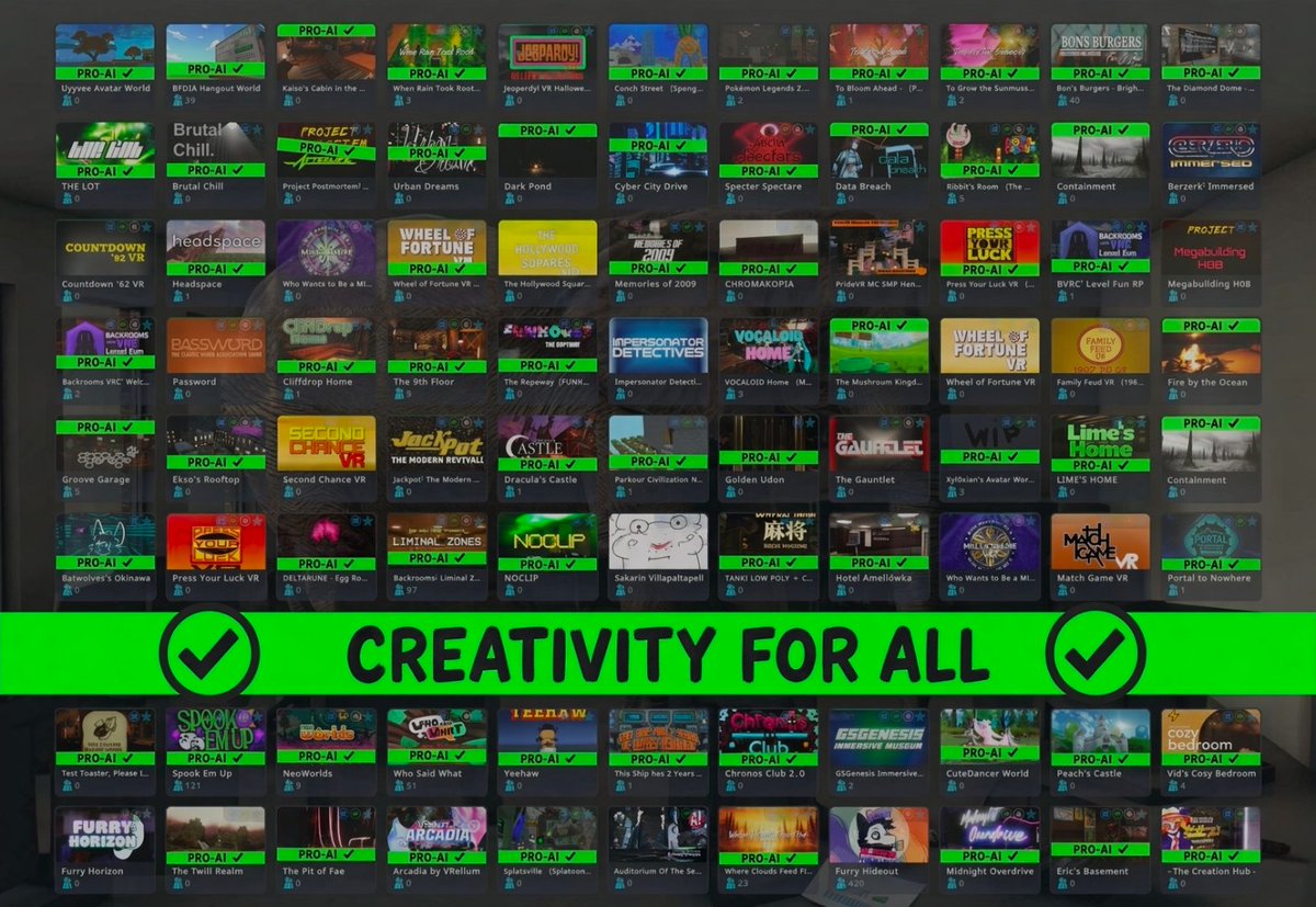 RobinVCardz's tweet photo. Interesting developments regarding AI vs. Non-AI #VRChat https://t.co/LUAmizb3Ut
