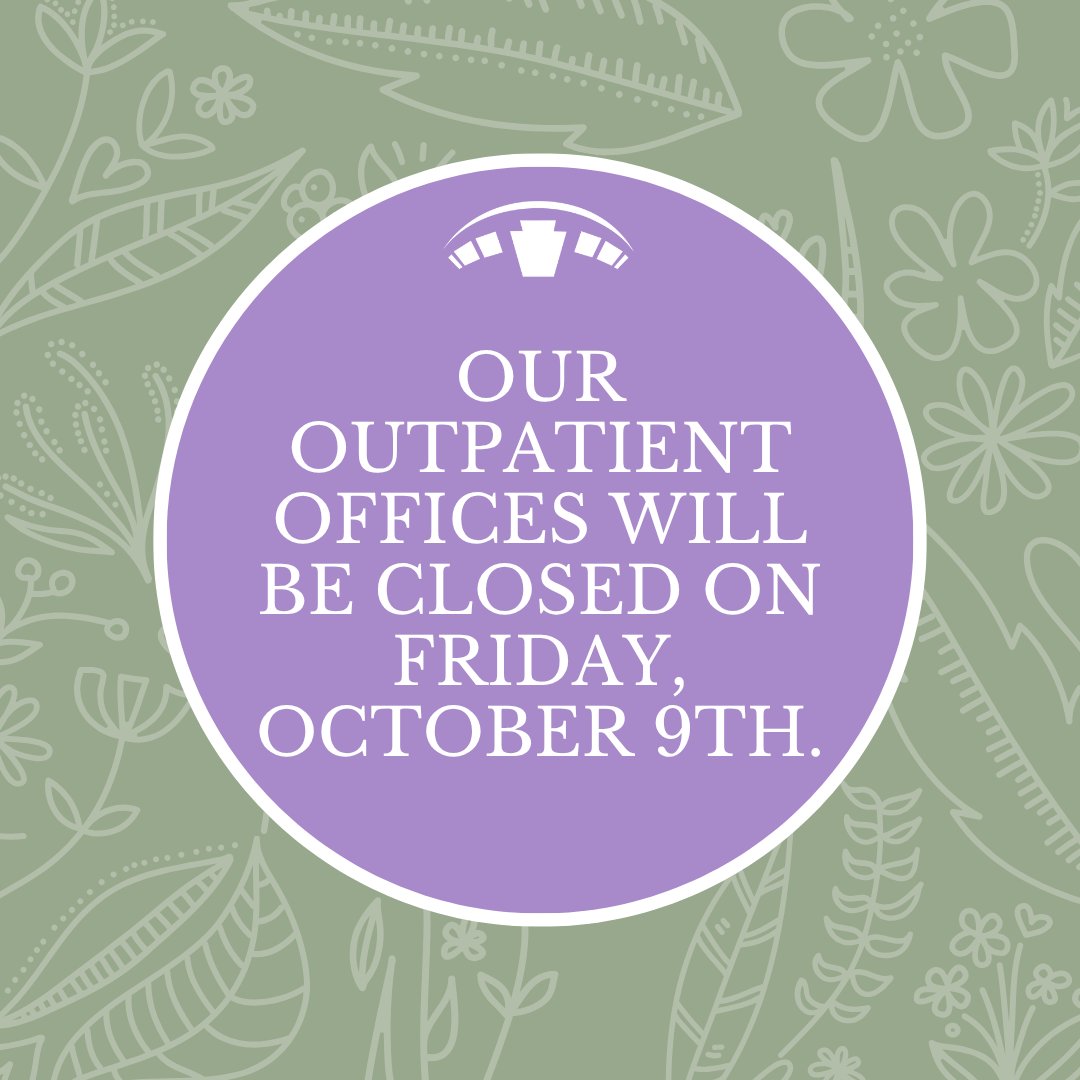 KeystoneYork's tweet photo. Taking care of others starts with taking care of ourselves. 💜

Keystone outpatient offices will be closed on Oct 9th for a Wellness Day.

Emergencies - call inpatient: 803-324-0404. https://t.co/rqM7rxSu9t
