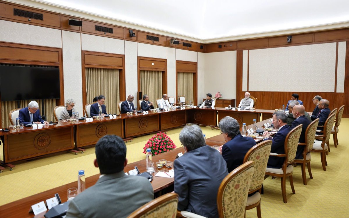 narendramodi's tweet photo. In my interaction with the GSMA Board, stressed the following:

Technology for the last mile.

Affordable access for the Global South.

DPI as a force multiplier.

Technology-led solutions to cyber fraud.

Global standards for emerging tech.

Clear identification of AI-generated and deepfake content.

Our digital future must expand opportunity while strengthening trust.

https://t.co/sHx7OkuHTB