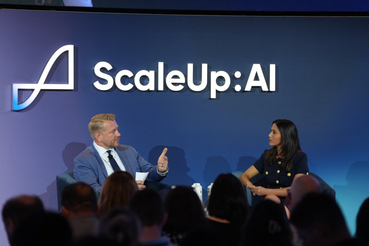 scaleupevent's tweet photo. Ryan New runs technology for some of the world's most critical financial markets. In conversation with @iCapital’s @sonalibasak, New discusses what deploying AI looks like when downtime isn't an option and what the markets of tomorrow could look like. 💬 "The bad guys don't have governance rules to follow." 
— Ryan New, CIO, ICE and @NYSE.