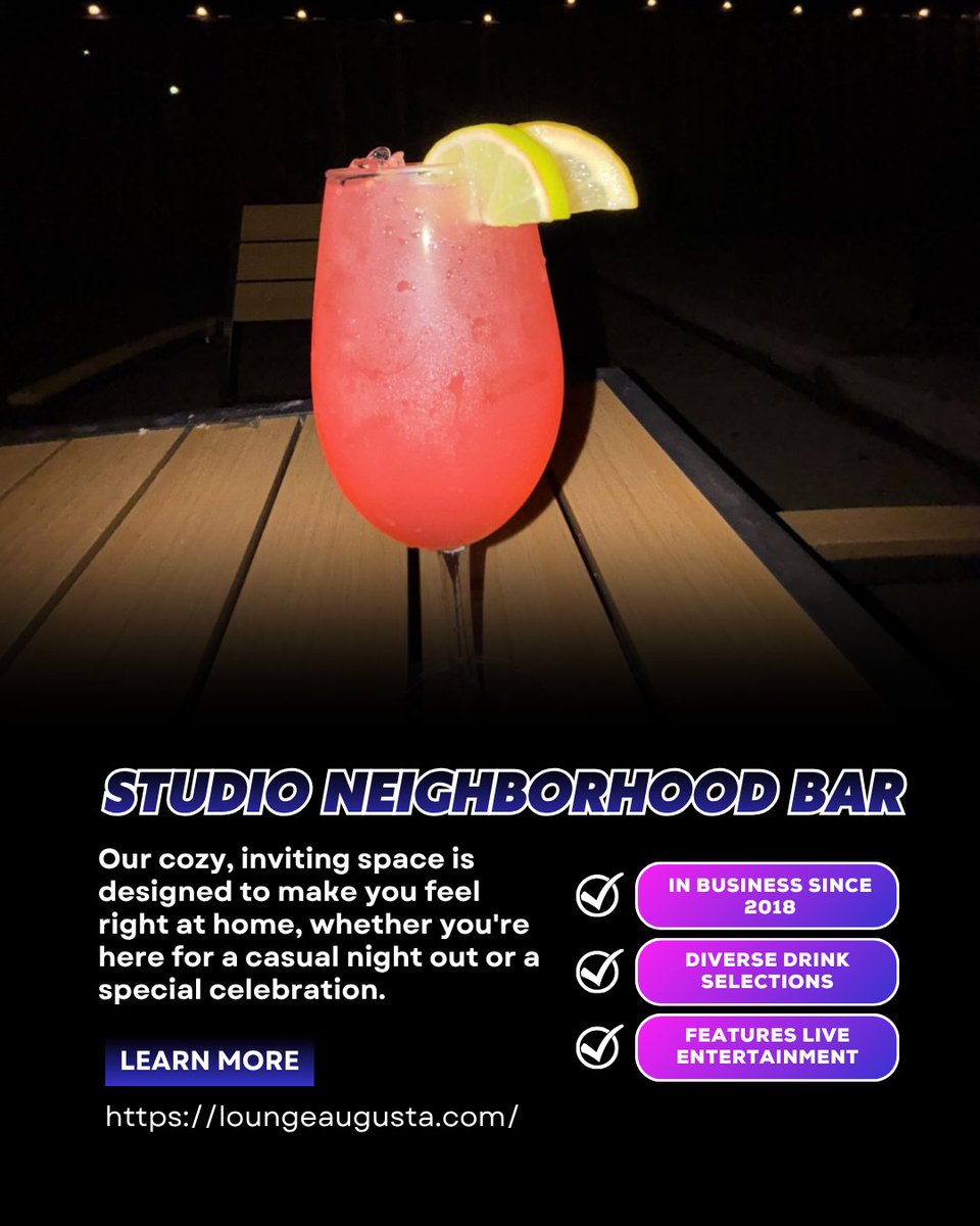 StudioAug_'s tweet photo. Creative pours and good energy meet at our cocktail bar. We love serving drinks made for memorable nights. Visit us this evening to find your new favorite drink today. #CocktailBar #SipTime #GreatVibes #HappyHourVibes
https://t.co/mwaiZ6OqJm https://t.co/ZBTWumf5bX