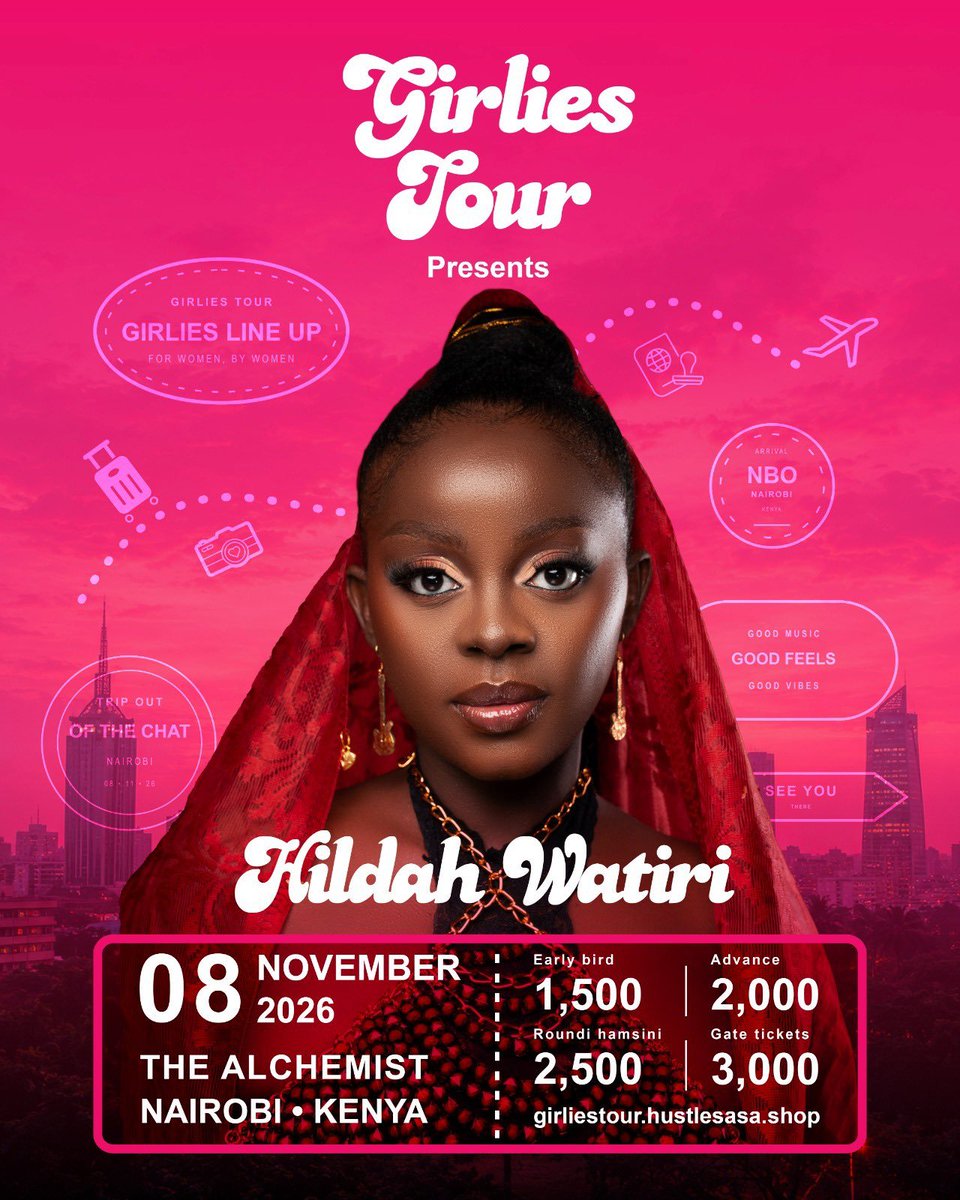 Sherehe_Plug's tweet photo. ๐ถ #Nairobi #LiveMusic
#GirliesTour
@hildah_watiri leads a full girls line-up.
For Women, By Women energy.
๐
Sun 8 Nov
๐ @AlchemistBar254, #Westlands
๐๏ธ From 1,500
๐ https://t.co/CovQ39kwRZ
#SherehePlug https://t.co/yYf3EOdNsl