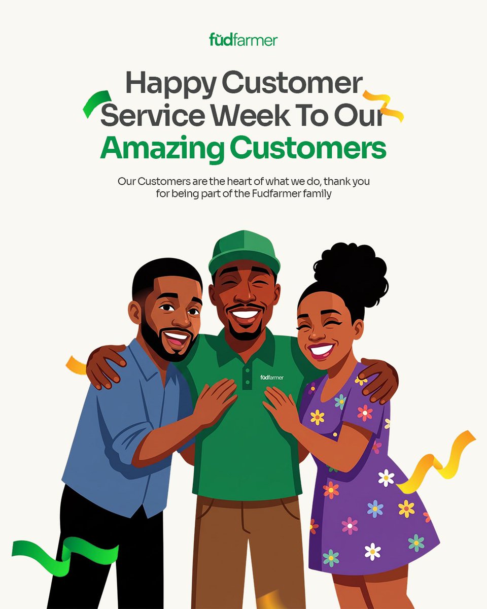 FudFarmer's tweet photo. Happy Customer Service Week Fudlovers! 💚

To every customer who chooses us, trusts us, and keeps coming back. Thank you Fudlovers!💚

Because you’re not just a customer to us, you’re part of the Fudfarmer family. 💚
We are happy to serve you! 
08064474094 to place orders. https://t.co/nczHHYb8py