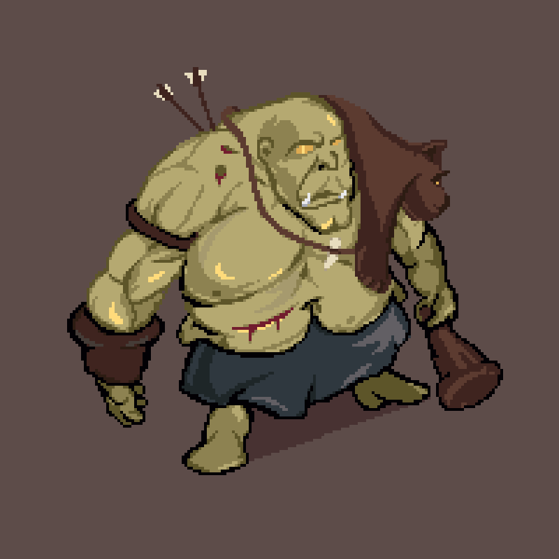 KoryPxl's tweet photo. huge ogre 6th day of #inktober 
#inktober26 #pixelart #ドット絵 https://t.co/TvMsdJ03Y6