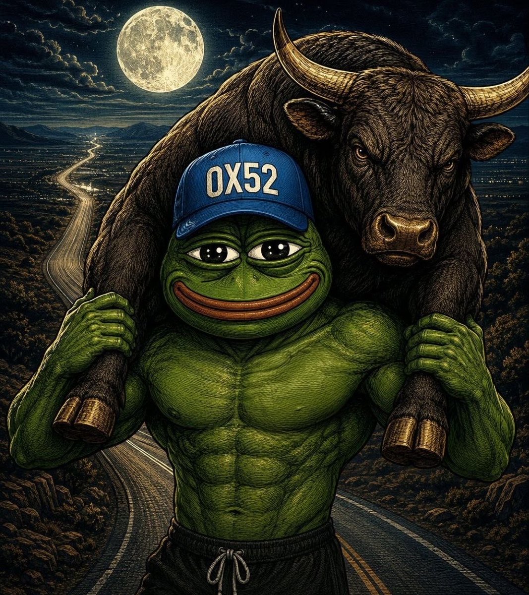 HumbledDegen's tweet photo. @0x52BasedPepe Bear market is over.  It’s bull time!

Based base:0x52b492a33e447cdb854c7fc19f1e57e8bfa1777d 🧢 🐸 https://t.co/Sz85iklusz