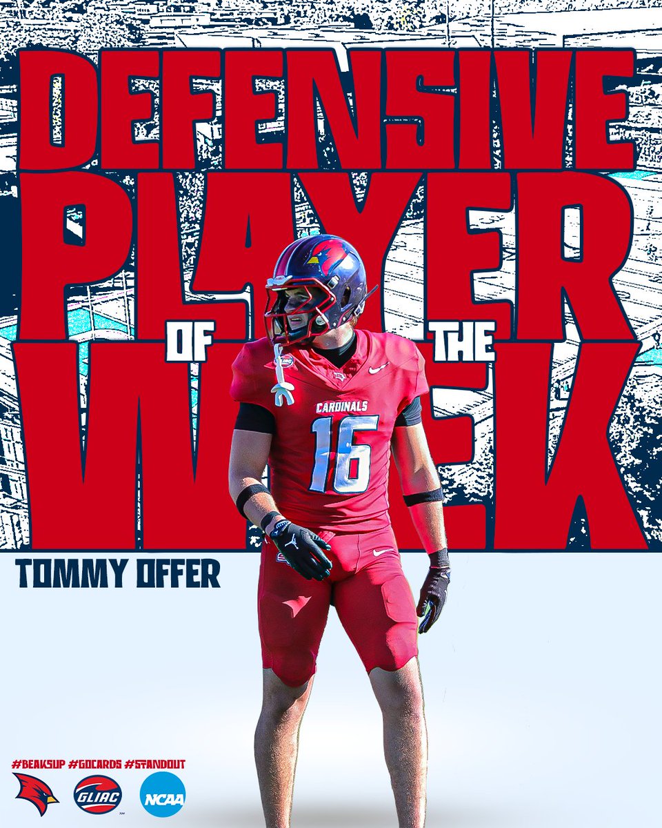svsu_football's tweet photo. 🏆 Defensive Player of the Week 🏆

🏈 Tommy Offer - Nickel 🏈

#BeaksUp | #GoCards https://t.co/OxQFHf6agN