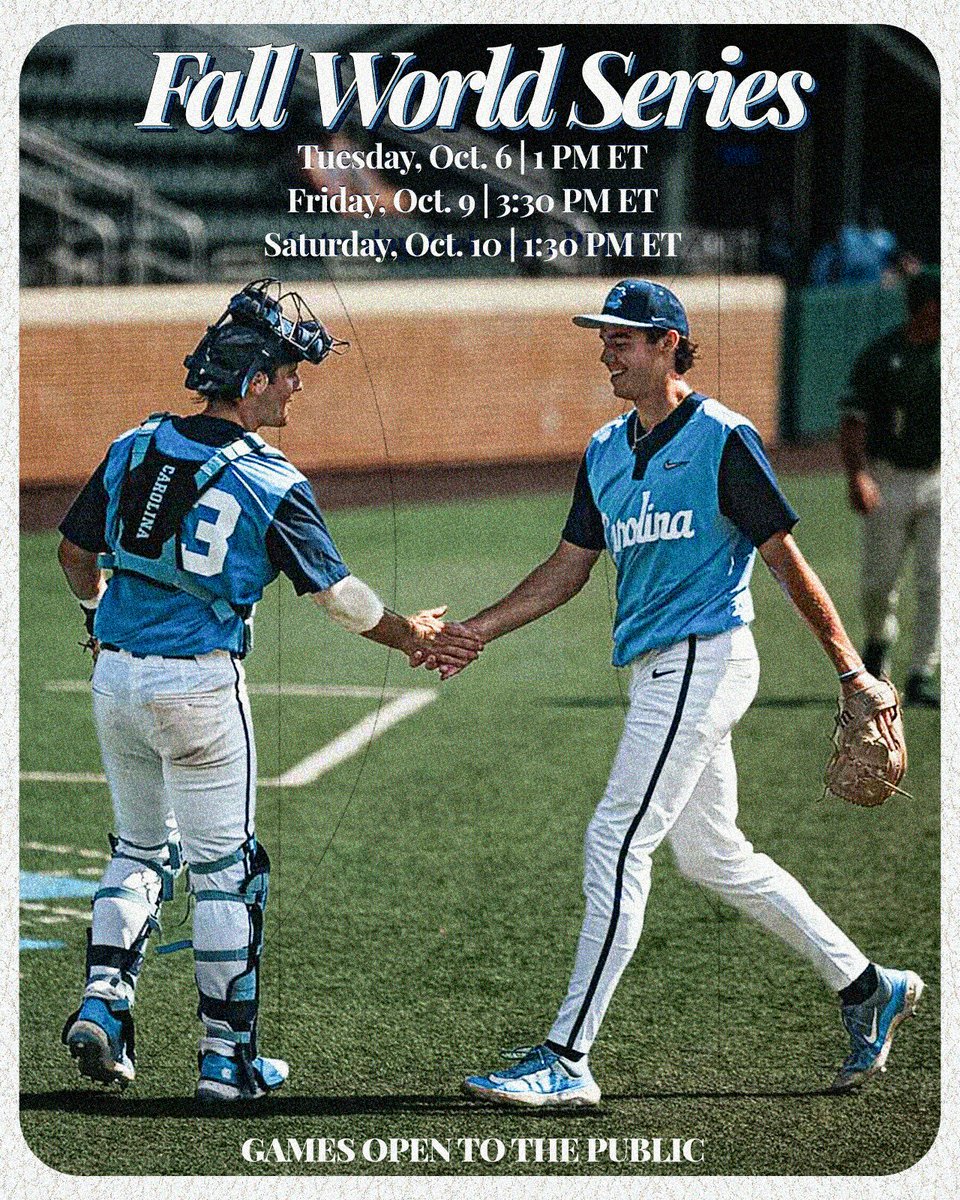 DiamondHeels's tweet photo. 🥳 𝐒𝐔𝐑𝐏𝐑𝐈𝐒𝐄 🎉

We are adding the Fall World Series to our schedule! Games are open to the public so come out and watch our best on best! https://t.co/UeSW6KAqFB