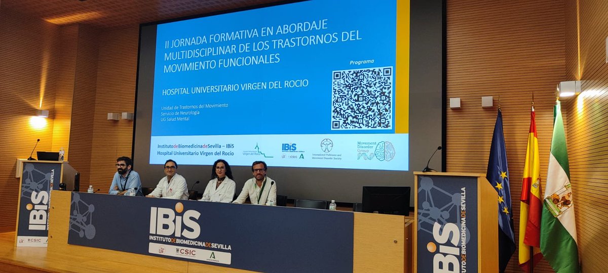 HospitalUVRocio's tweet photo. Celebramos en el @ibis_sevilla la II Jornada Formativa en Abordaje Multidisciplinar en Trastorno del Movimiento Funcional (TMF).

Organizadas por @neuroHUVR y @SaludMentalHUVR, acreditadas por @calidadACSA y avaladas por la International Parkinson and Movement Disorders Society. https://t.co/K6oa47Txci