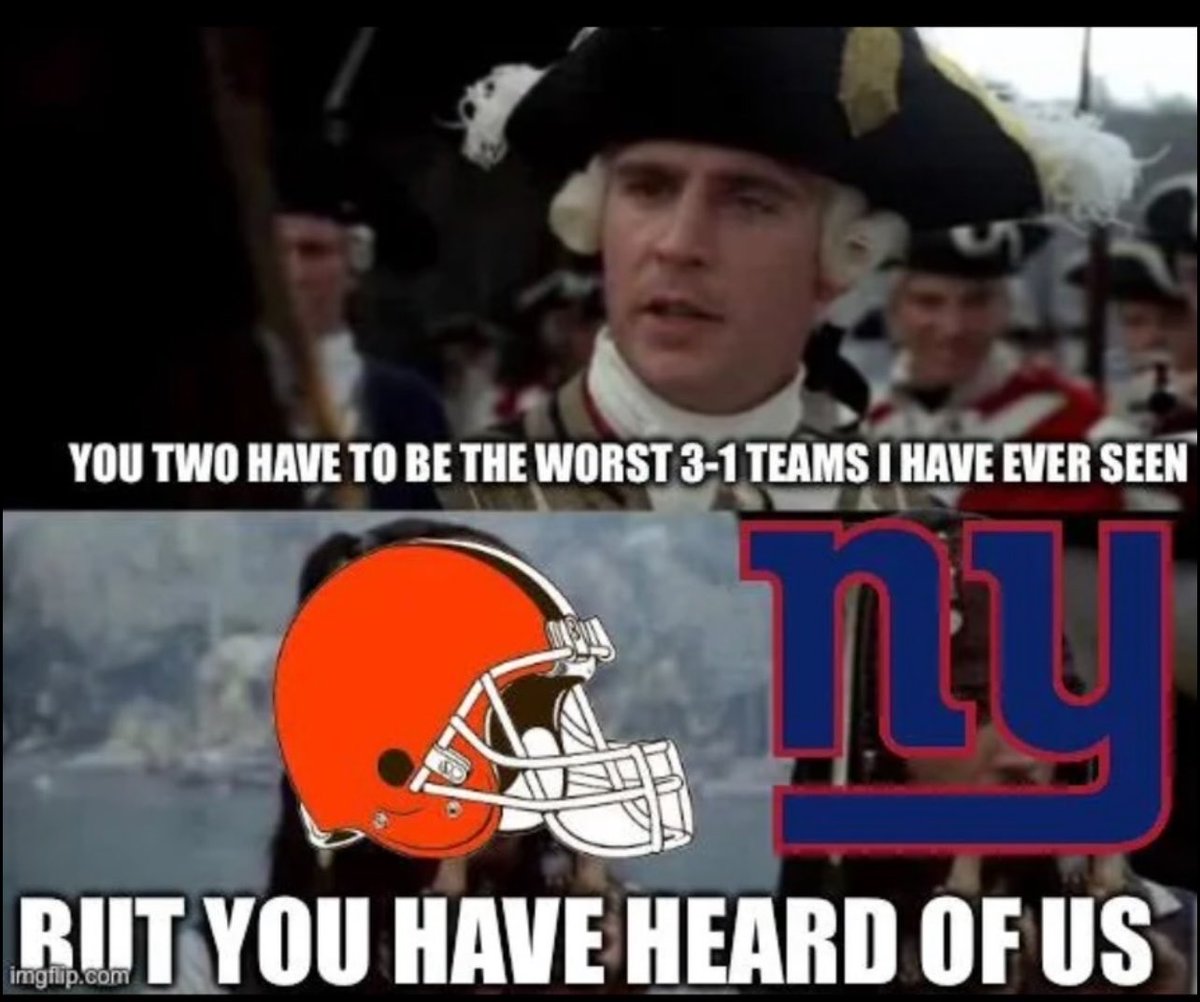 TomBradyEgo's tweet photo. Cleveland Browns and NY Giants at 3-1 https://t.co/FyUPEepuGm