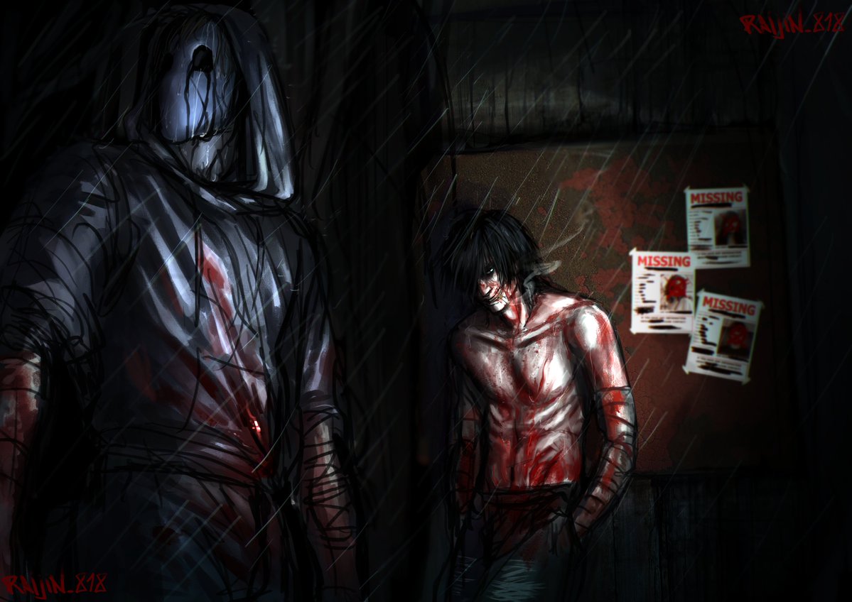 Raijin_39's tweet photo. Don't ask me why he's shirtless 
#creepypasta #eyelessjack #jeffthekiller https://t.co/aJG1igDQoG