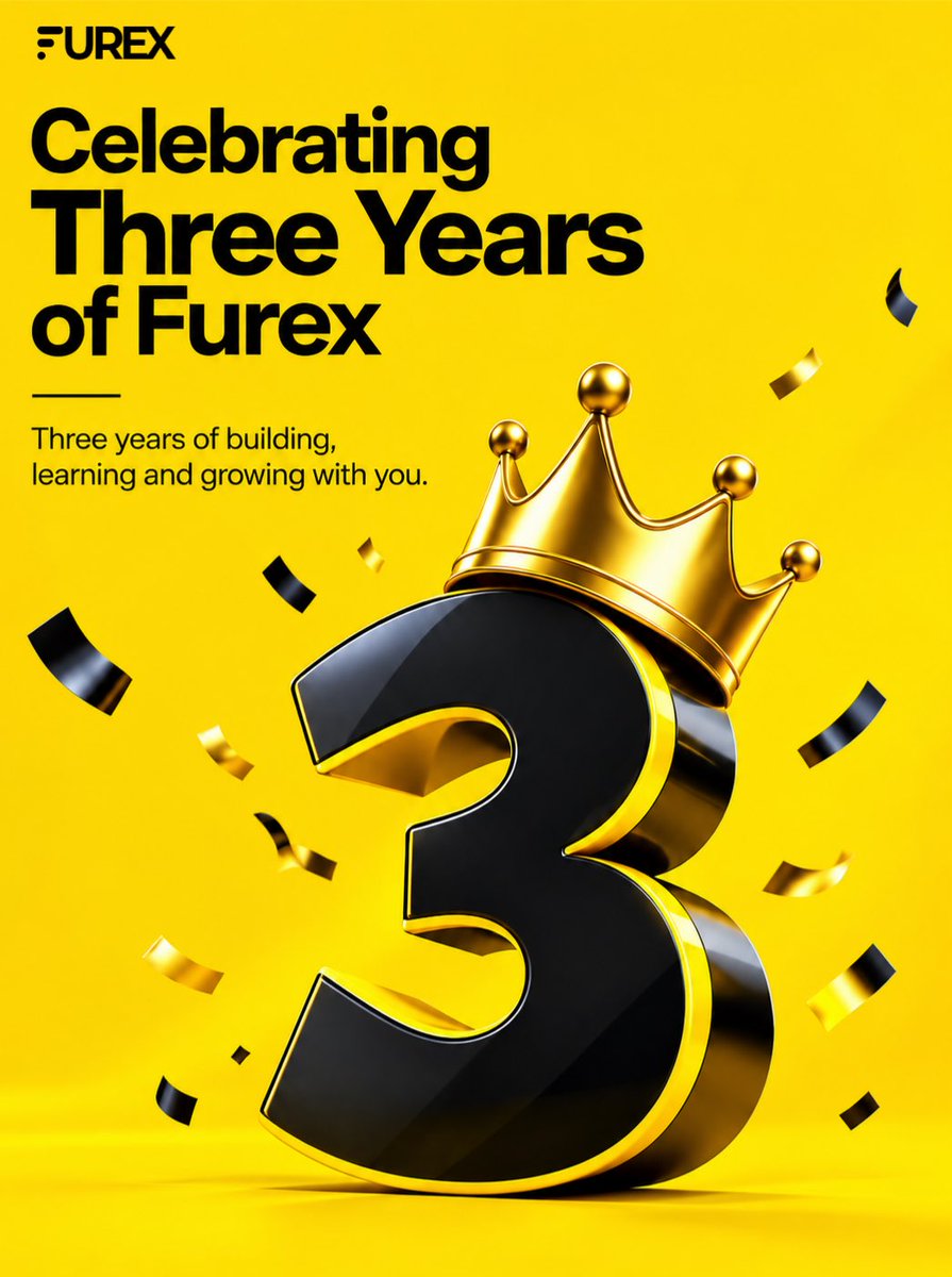 FurexApp's tweet photo. 🎉 Furex is 3 today! 💛

Three years ago, we started with a vision to make exchanging crypto, converting gift cards, and taking care of everyday bills easier.

Today, that vision has grown into a community of thousands of Furexians, and we are grateful for every person who has been part of the journey.

Three years of building.
Three years of learning.
Three years of growing with you.

Every transaction, every feedback, every referral, and every Furexian who chose to stay with us has helped shape Furex into what it is today.

To our incredible community and our amazing team, thank you for being a part of our story. 💛

Here’s to everything we have built, everything we have learned, and everything still ahead.

Happy 3rd Anniversary, Furex! 🎂🎉
