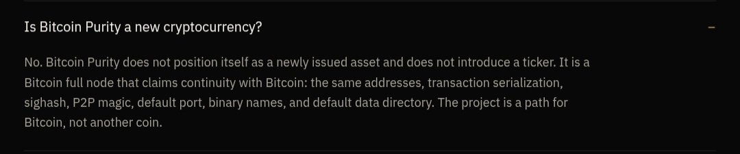 Bitcoin_Purity's tweet photo. Some important information about Bitcoin Purity.  2/3 https://t.co/VAiC1KqiCt
