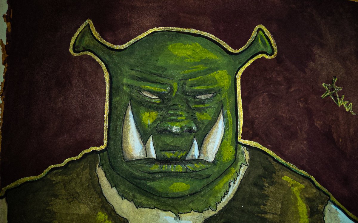 stareatarchive's tweet photo. ARCHIVE 006— SWAMP DWELLER 
who angered Shrek?
#inktober #darkart #newartist #ogre #noai https://t.co/Ini8z70bzF