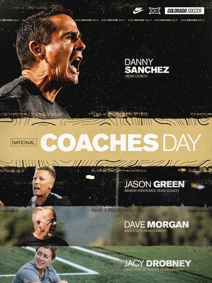 CUBuffsSoccer's tweet photo. Happy National Coaches Day 🎉
We have nothing but the best here in Boulder!
#GoBuffs \\ #SideBeforeSelf https://t.co/6ML4YSmqem