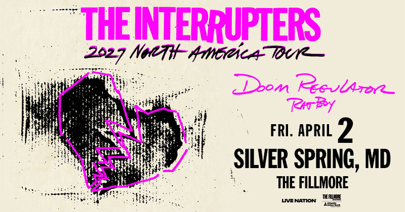 DC101's tweet photo. Tune in to @mikejonesradio every afternoon this week for your chance to win two tickets to @Interruptweets at @FillmoreSS on April 2nd! ๐ถ
#TheInterrupters #TheFillmoreSS #WinTickets https://t.co/JpaFkxLrqv