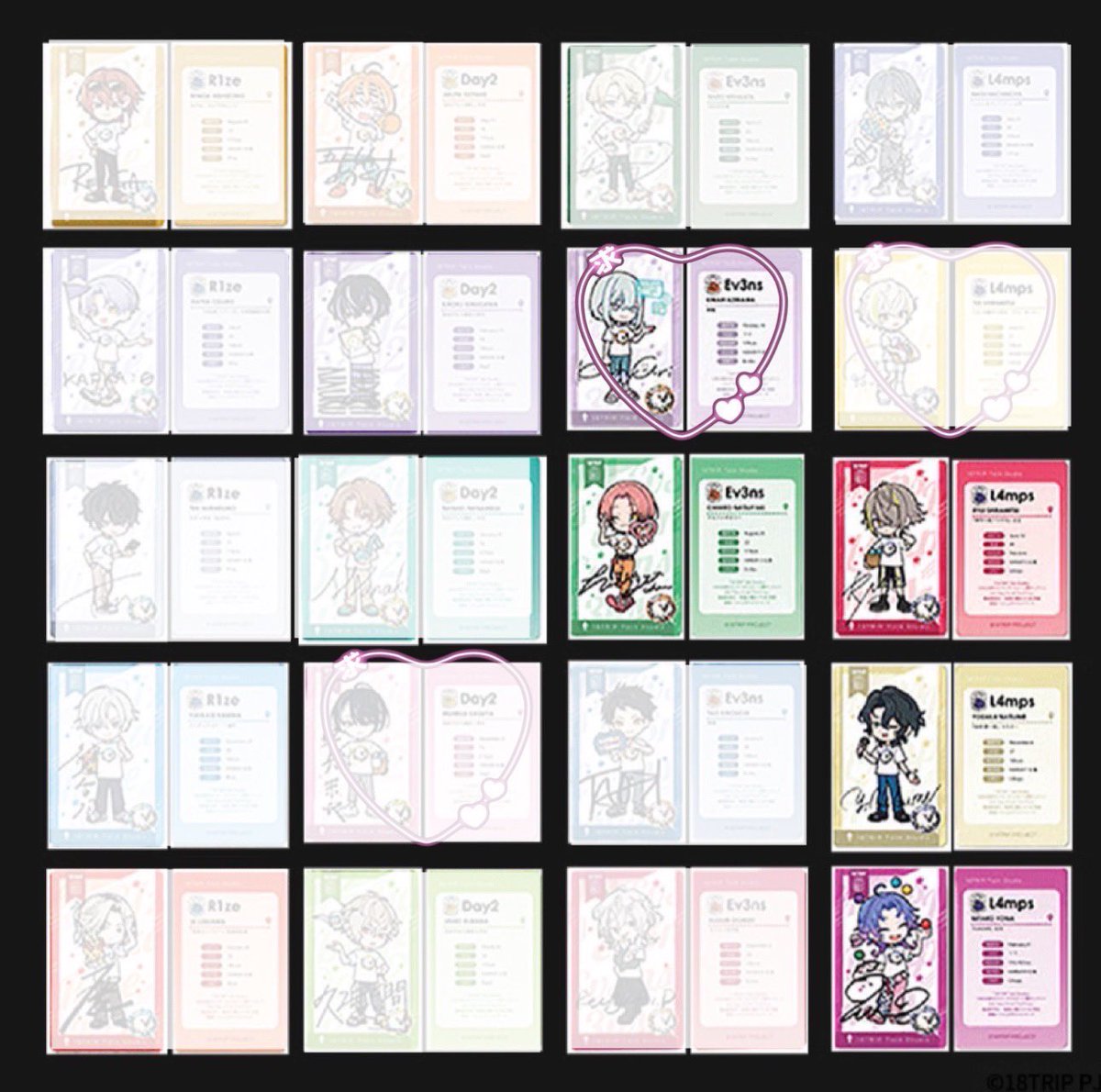 mintoicee's tweet photo. --交換--
18TRIP Talk Studio 1st アニバーサリー
キャラカード

求⌇幾成 or 定価+送料
譲⌇(千弥) 琉衣 (夜鷹) 子タろ

︎✿1box予定
︎✿郵送のみ
︎✿()泣いお声掛け中

お気軽にお声掛けください🍀 https://t.co/twAIfkD31x