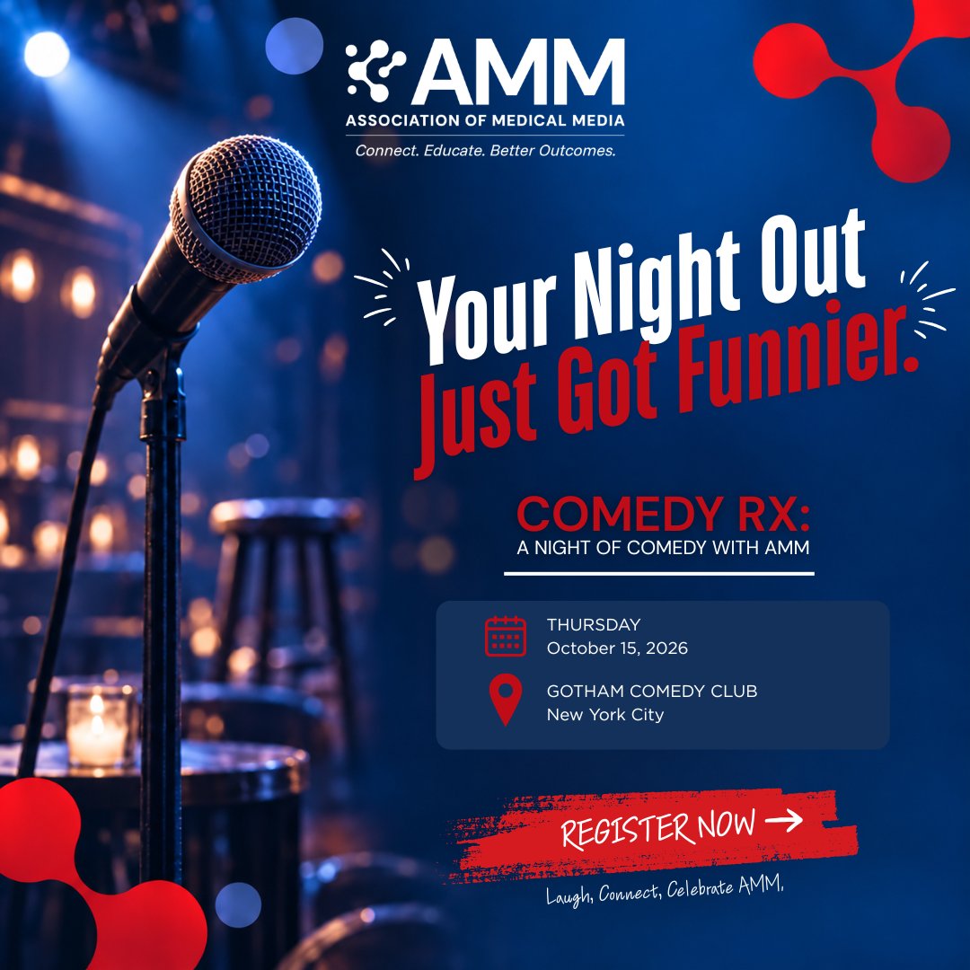 AMMUpdates's tweet photo. 🎤 Just two weeks away! Join AMM for Comedy Rx on October 15 at Gotham Comedy Club in NYC. Enjoy a night of comedy, dinner, networking and connection with fellow medical media professionals.

Reserve your spot today: https://t.co/UHMxvhEDy9

#AMM #ComedyRx https://t.co/VpgUbm7sMm