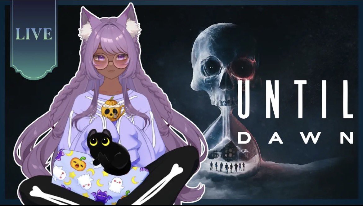 KatelinaVtuber's tweet photo. Happy Spooktober Day 3! 🎃 We will be the finishing Until Dawn Remake today! Stream has been pushed back to an hour later for today, see you all soon! 

💜Link below💜  

⏰ 12 PM CST⏰   

🔴YouTube - https://t.co/D7ywpckqSn
🟣https://t.co/kFeolejP5Z https://t.co/S2paCC6YCJ