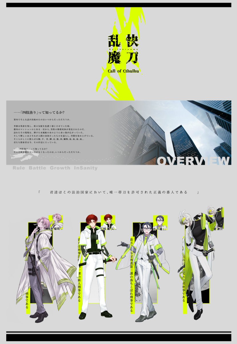 lu_lu_wasa_bi's tweet photo. ᴄᴏᴄ 
◤ 快刀乱魔 ◢  

ᴋᴘ
もやし

ᴘᴄ/ᴘʟ 
HO1：咲卉 桜司 / 海崎
HO2：仁科 嵐 / ちた
HO3：辻 一颯 / たこわさび
HO4：月見里 漱介 / Ap

✦全生還✦ https://t.co/E3VIsU2ki8