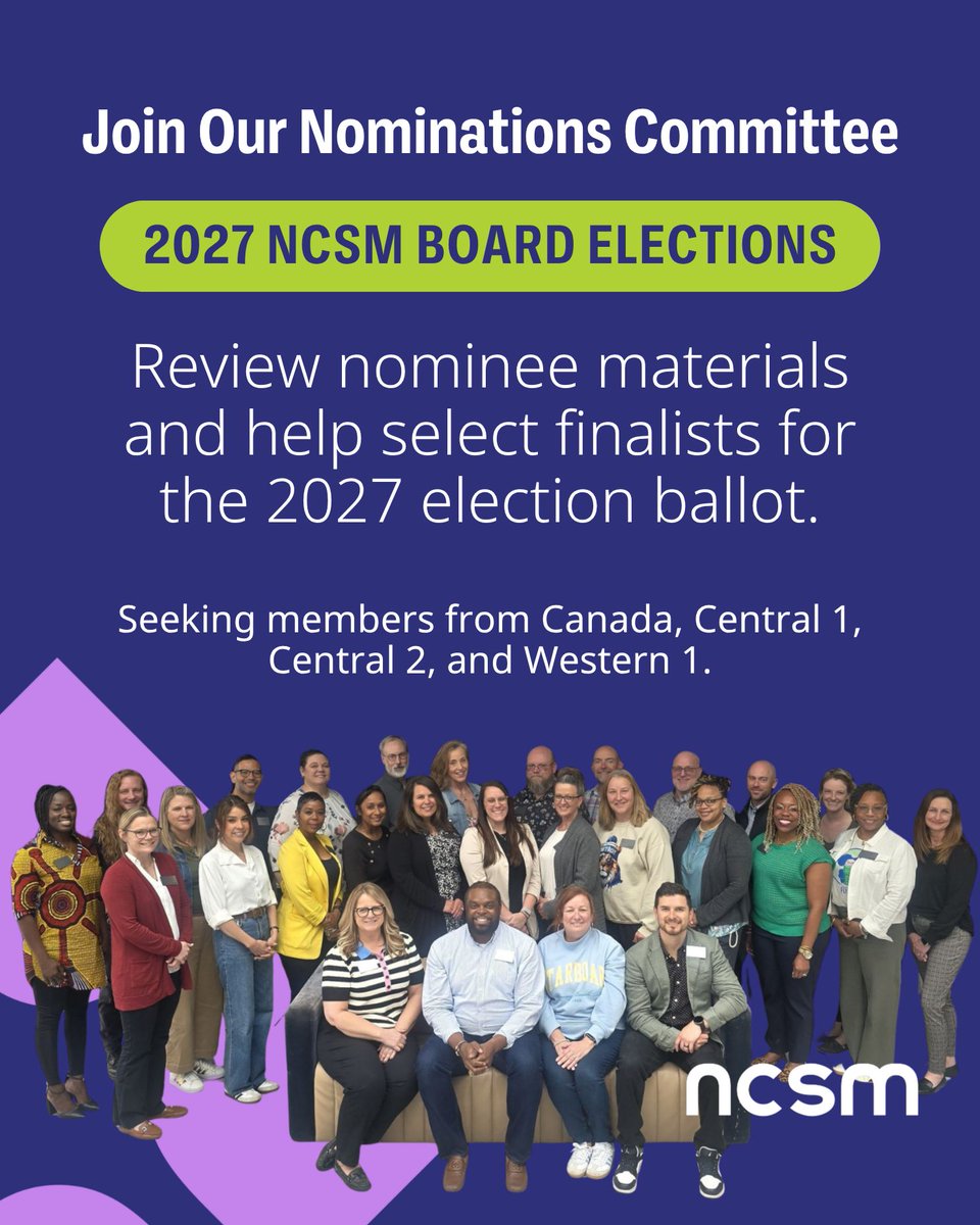 MathEdLeaders's tweet photo. Help shape NCSM’s next leadership team!

NCSM is seeking reliable, engaged, and fair-minded members to serve on the Nominations Committee for the upcoming election cycle.

⏱️ 6–8 hours Nov. 20–Dec. 20, + a meeting in early January

Contact nphillipmalahoo@mathedleadership.org https://t.co/6YmRNFThvb