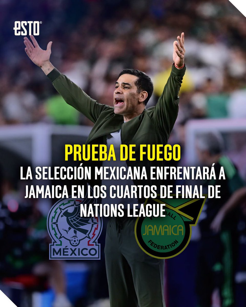 noticiasvesp's tweet photo. ¿PASARÁ LA PRUEBA? 🤔
México se verá las caras con su similar de Jamaica en los cuartos de final de la Nations League donde el ganador avanzará al Final Four del torneo. Dura prueba para Rafa Márquez al frente del tricolor
#México #Jamaica #RafaMárquez #NationsLeague #FinalFour https://t.co/uS5xGsJr3i