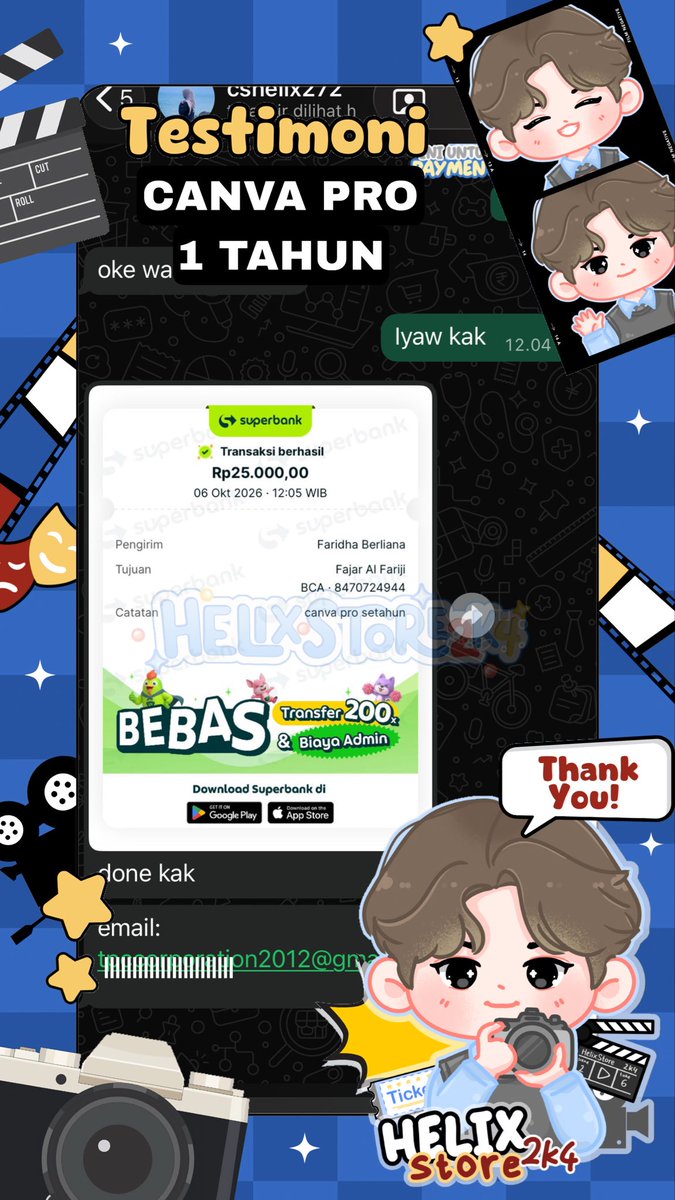 helixstore2K410's tweet photo. Testimoni Canva Pro 1 Tahun
#zonauang https://t.co/ejYFqoWGrJ