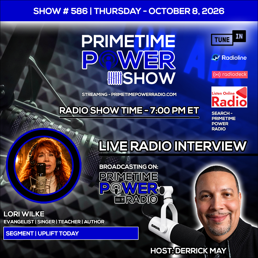 PrimePowerShow's tweet photo. Check out Lori Wilke live on the Primetime Power Show w/ Derrick May!    

🗓️ Thurs, Oct 8 @ 7 PM ET | Show #586

📷https://t.co/Ppp4LKrbxT

#PrimetimePowerShow #RadioInterview #LiveRadio https://t.co/d18VNwTFB2