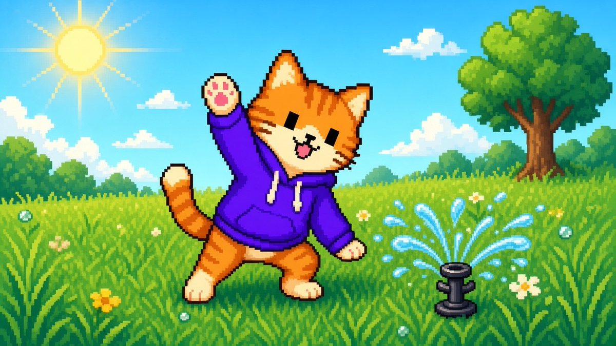 _TouchGrassCat's tweet photo. The sprinkler is rare.

Tap it and it waters every ripe tuft at once.

📷https://t.co/AdjHD74Jlk https://t.co/8uiDFlEynG