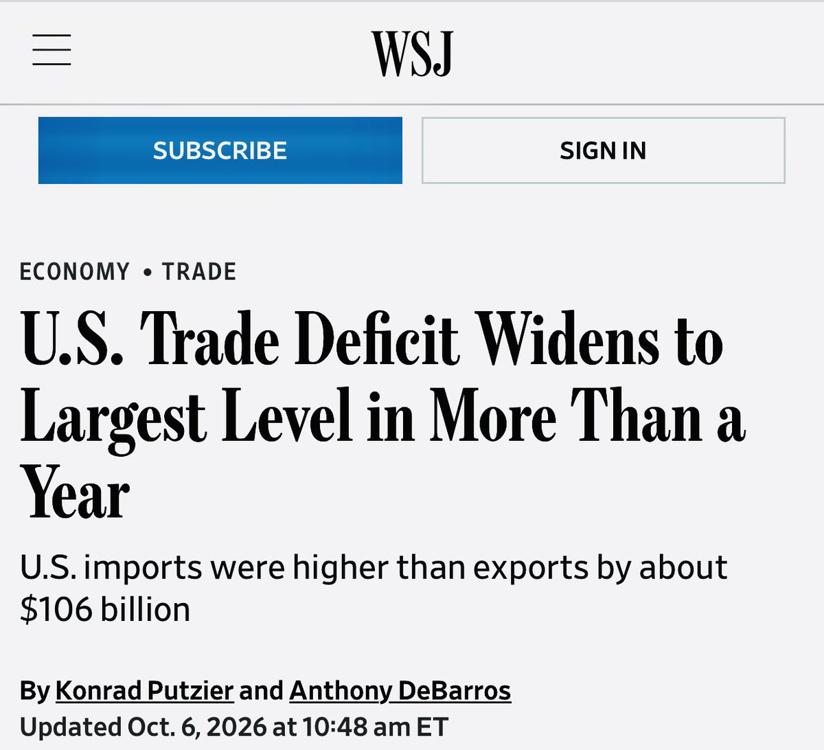 RonFilipkowski's tweet photo. I thought Trump’s tariffs were specifically designed to dramatically reduce this number to zero. https://t.co/jT43RlVnd0