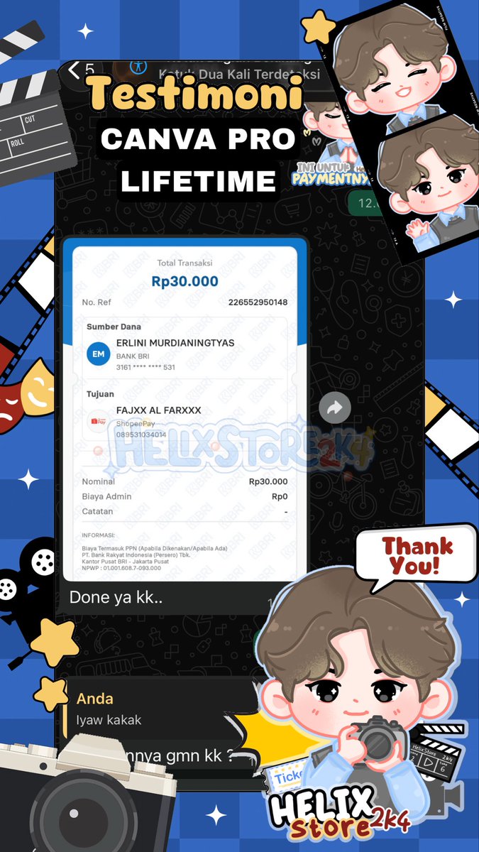 helixstore2K410's tweet photo. Testimoni canva pro lifetime https://t.co/HXH2udDmzs